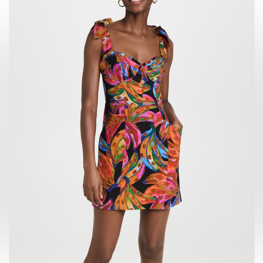Farm Rio Rainbow Bananas Mini Dress Size XS